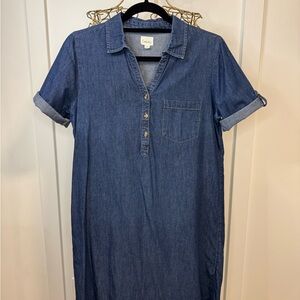 Casual Denim Midi Dress